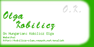 olga kobilicz business card